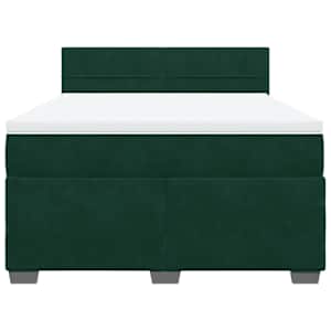 Box spring postel s matrací tmavě zelená 160x200 cm samet - obrázek 4