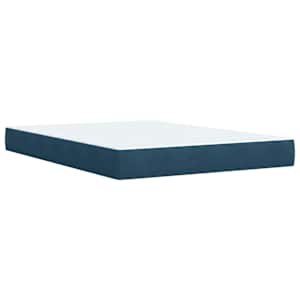 Box spring postel s matrací modrá 160 x 200 cm samet - obrázek 6