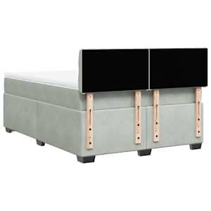 Box spring postel s matrací světle šedá 160x200 cm samet - obrázek 10