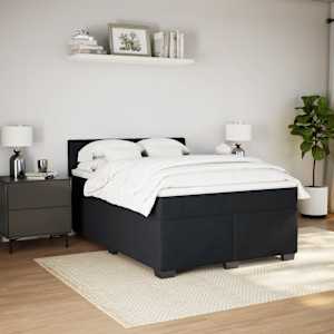 Box spring postel s matrací černá 160x200 cm samet - obrázek 3