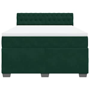 Box spring postel s matrací tmavě zelená 160x200 cm samet - obrázek 4