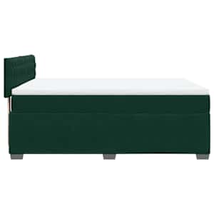 Box spring postel s matrací tmavě zelená 160x200 cm samet - obrázek 9