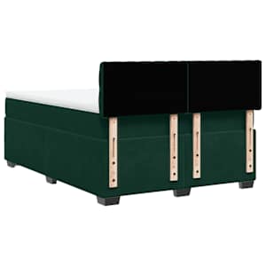 Box spring postel s matrací tmavě zelená 160x200 cm samet - obrázek 10