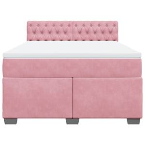 Box spring postel s matrací růžová 160x200 cm samet - obrázek 4