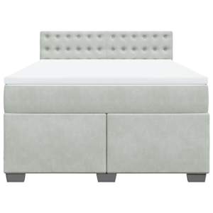 Box spring postel s matrací světle šedá 160x200 cm samet - obrázek 4