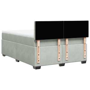 Box spring postel s matrací světle šedá 160x200 cm samet - obrázek 10
