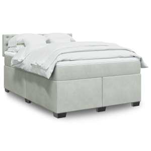 Box spring postelja z vzmetnico svetlo siva 160x200 cm žamet