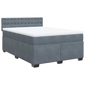 Box spring postel s matrací tmavě šedá 160x200 cm samet - obrázek 2