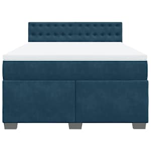 Box spring postel s matrací modrá 160 x 200 cm samet - obrázek 4