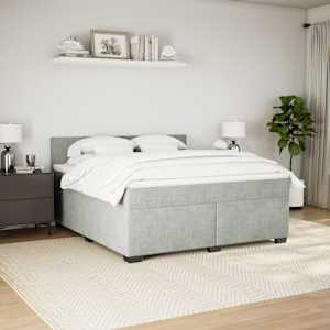 Box spring postel s matrací světle šedá 180x200 cm samet - obrázek 3