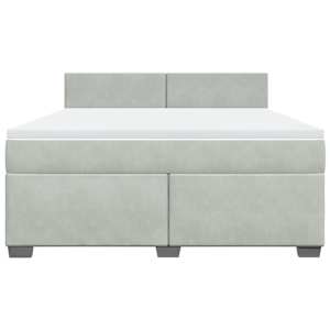 Box spring postel s matrací světle šedá 180x200 cm samet - obrázek 4