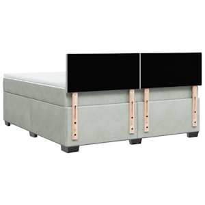 Box spring postel s matrací světle šedá 180x200 cm samet - obrázek 10