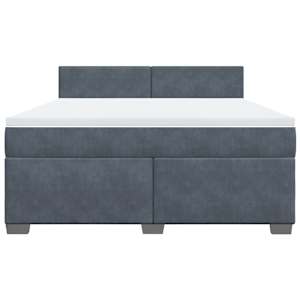 Box spring postel s matrací tmavě šedá 180x200 cm samet - obrázek 4