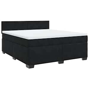 Box spring postel s matrací černá 180x200 cm samet - obrázek 2