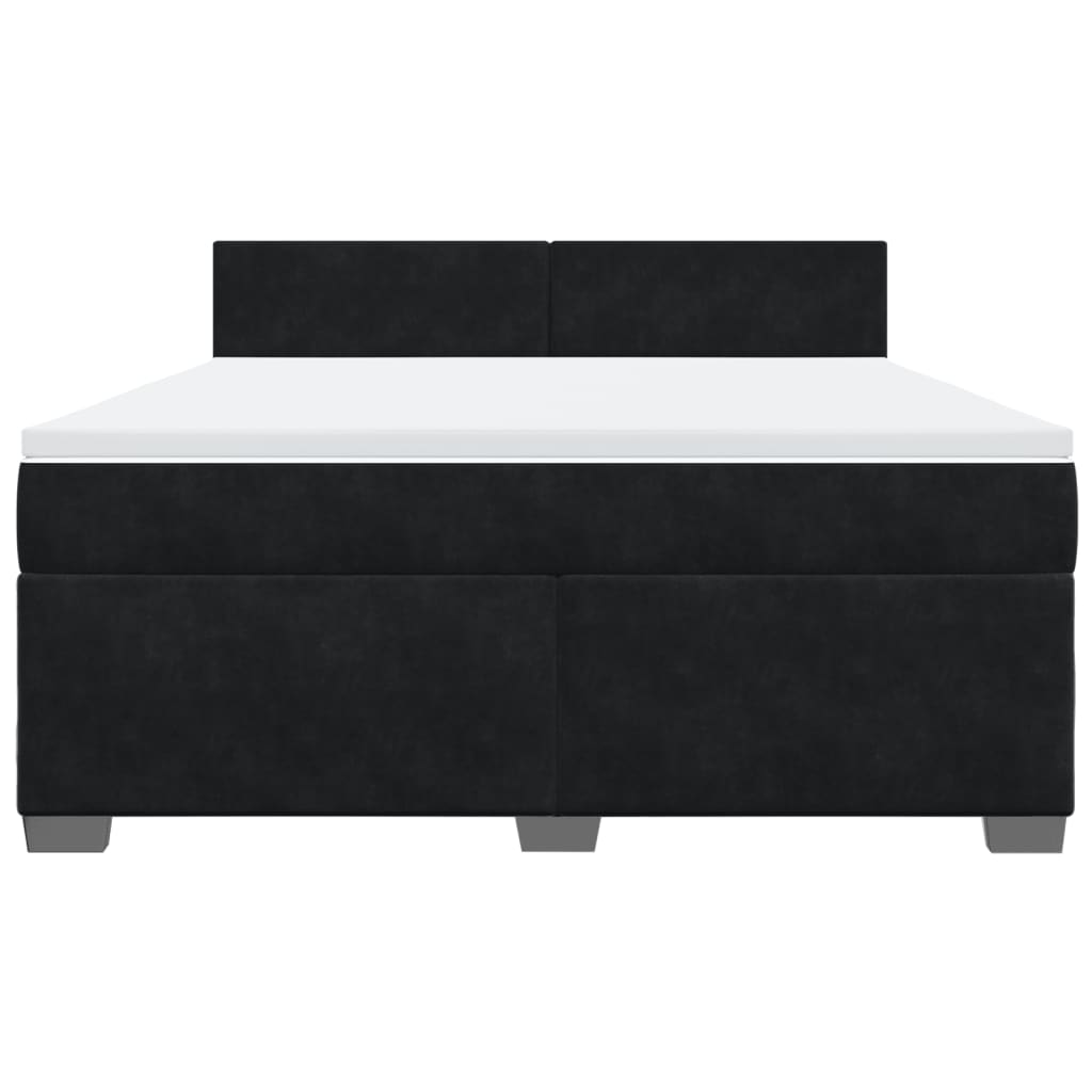 vidaXL Boxspring met matras fluweel zwart 180x200 cm, foto 4