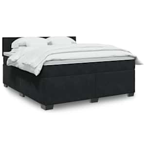 Box spring postel s matrací černá 180x200 cm samet - obrázek 1