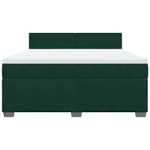 Box spring postel s matrací tmavě zelená 180x200 cm samet - obrázek 4