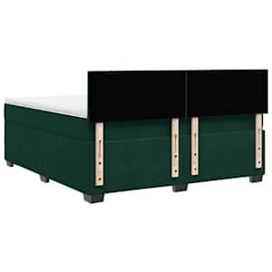 Box spring postel s matrací tmavě zelená 180x200 cm samet - obrázek 10