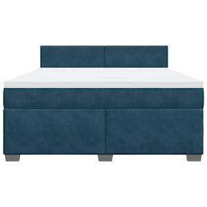 Box spring postel s matrací modrá 180 x 200 cm samet - obrázek 4