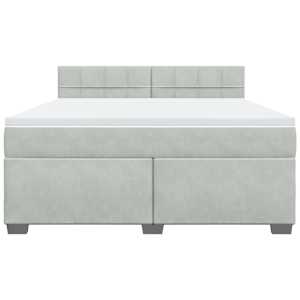 Box spring postel s matrací světle šedá 180x200 cm samet - obrázek 4