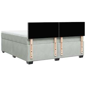 Box spring postel s matrací světle šedá 180x200 cm samet - obrázek 10