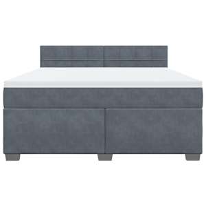 Box spring postel s matrací tmavě šedá 180x200 cm samet - obrázek 4