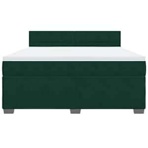 Box spring postel s matrací tmavě zelená 180x200 cm samet - obrázek 4