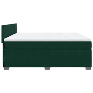 Box spring postel s matrací tmavě zelená 180x200 cm samet - obrázek 9