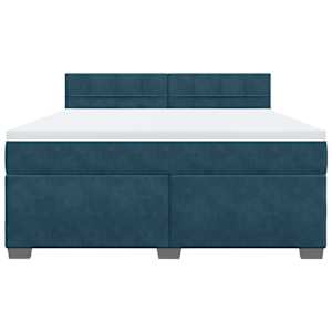 Box spring postel s matrací modrá 180 x 200 cm samet - obrázek 4