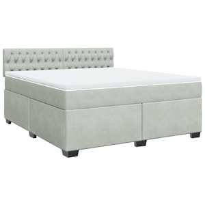 Box spring postel s matrací světle šedá 180x200 cm samet - obrázek 2
