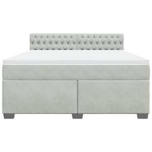 Box spring postel s matrací světle šedá 180x200 cm samet - obrázek 4
