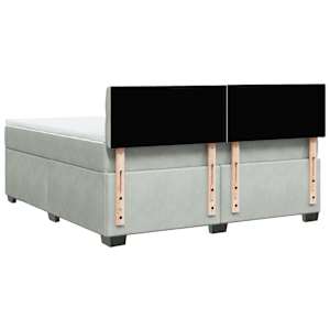 Box spring postel s matrací světle šedá 180x200 cm samet - obrázek 10