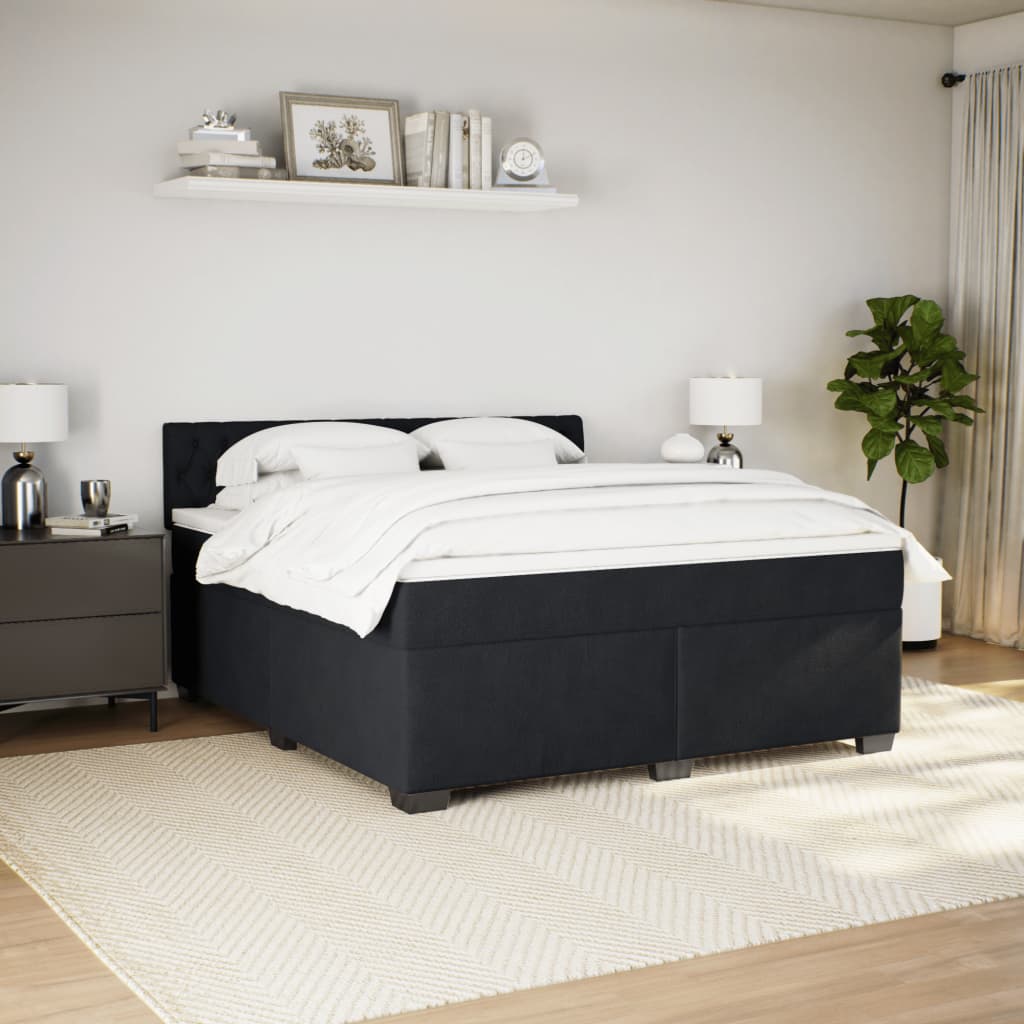 Thumbnail - vidaXL Boxspringbett mit Matratze Schwarz 180x200 cm Samt