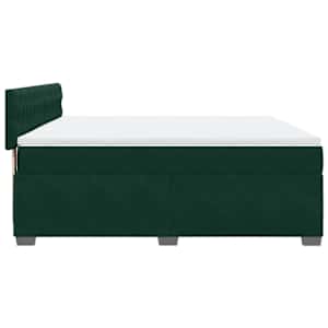 Box spring postel s matrací tmavě zelená 180x200 cm samet - obrázek 9