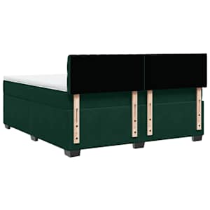 Box spring postel s matrací tmavě zelená 180x200 cm samet - obrázek 10