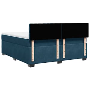 Box spring postel s matrací modrá 180 x 200 cm samet - obrázek 10