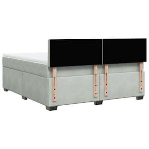 Box spring postel s matrací světle šedá 180x200 cm samet - obrázek 10