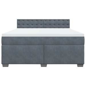 Box spring postel s matrací tmavě šedá 180x200 cm samet - obrázek 4