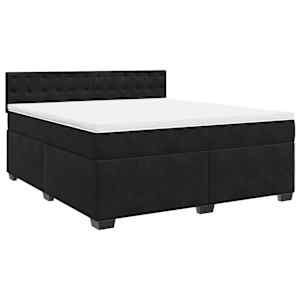 Box spring postel s matrací černá 180x200 cm samet - obrázek 2