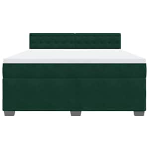 Box spring postel s matrací tmavě zelená 180x200 cm samet - obrázek 4