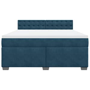 Box spring postel s matrací modrá 180 x 200 cm samet - obrázek 4