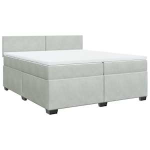 Box spring postel s matrací světle šedá 200x200 cm samet - obrázek 2