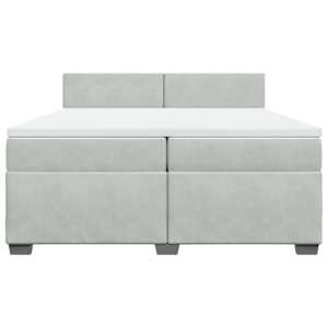Box spring postel s matrací světle šedá 200x200 cm samet - obrázek 4