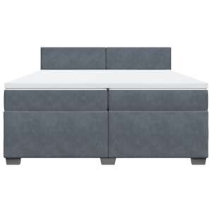 Box spring postel s matrací tmavě šedá 200x200 cm samet - obrázek 4