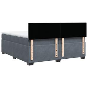Box spring postel s matrací tmavě šedá 200x200 cm samet - obrázek 10