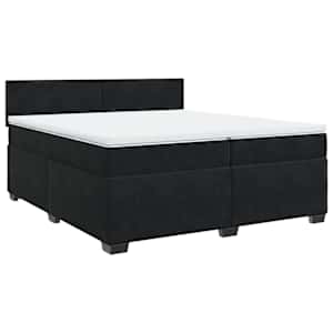Box spring postel s matrací černá 200x200 cm samet - obrázek 2