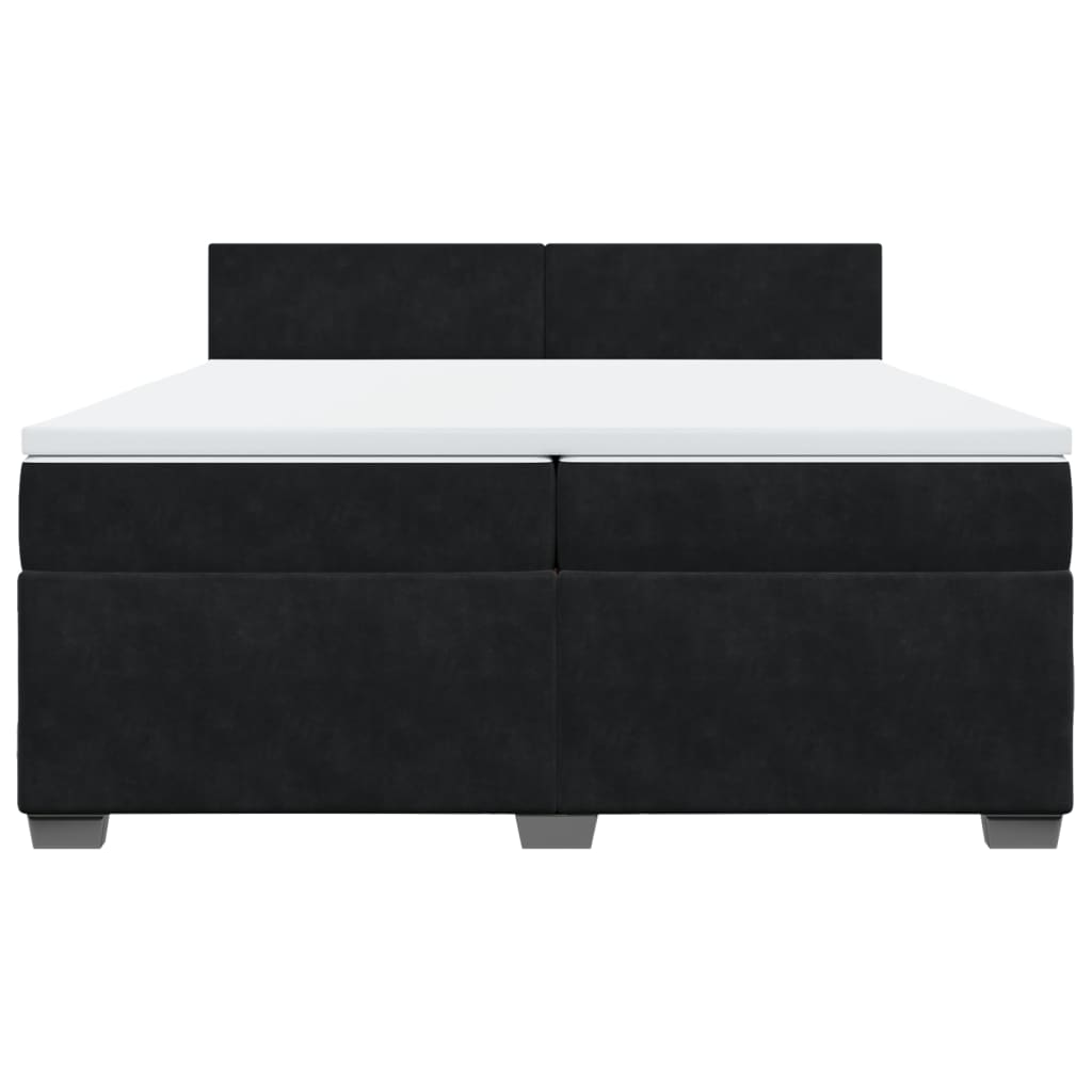 vidaXL Boxspring met matras fluweel zwart 200x200 cm, foto 4