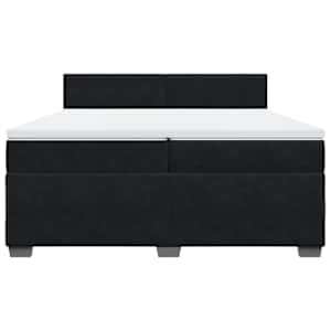 Box spring postel s matrací černá 200x200 cm samet - obrázek 4