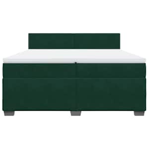 Box spring postel s matrací tmavě zelená 200x200 cm samet - obrázek 4