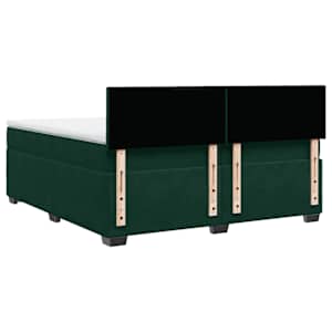 Box spring postel s matrací tmavě zelená 200x200 cm samet - obrázek 10